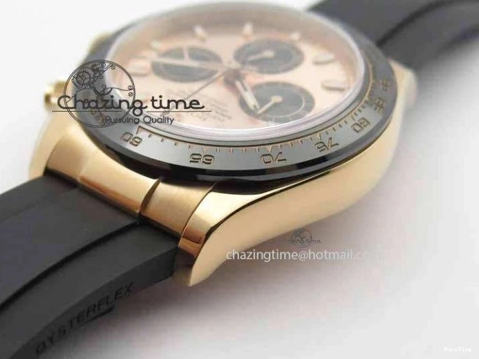 MiroTime 0316 RelaxedFit Daytona 116515 Noob 1:1 Best Edition Rose Gold Dial On Black Rubber Strap A7750(Free Extra Strap) 3740